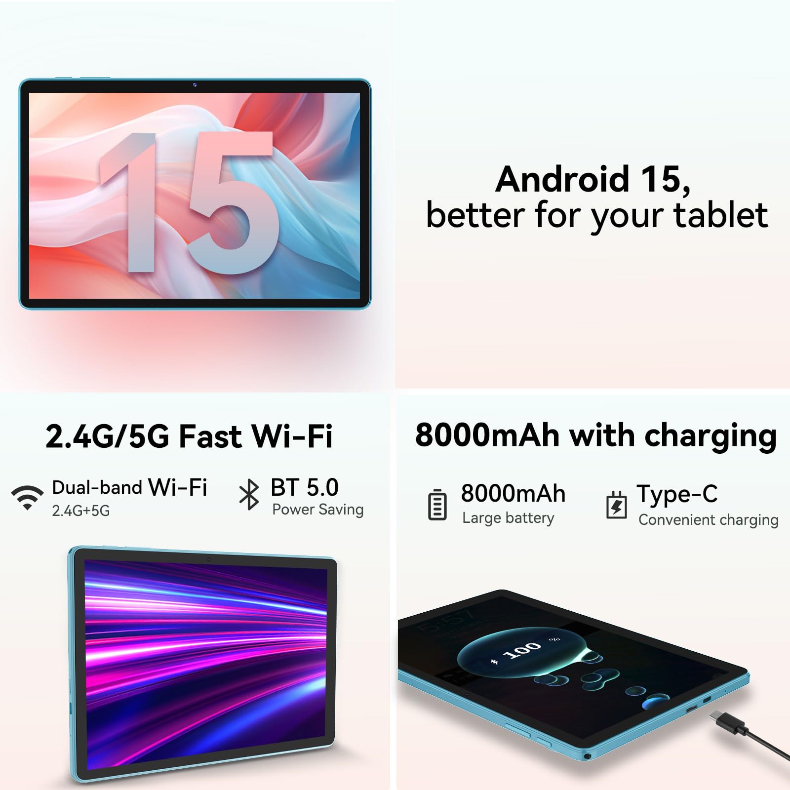 Amazon.com : Tablet 11 inch Android 15 Tablets, 24GB RAM + 128